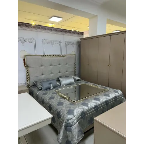 ЛАУРА Комплект (Кровать 1,8 + 2 Тумбочки + Туалетный стол + Пуф + 6-ти дв. шкаф)