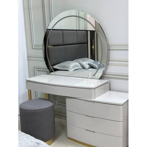 КАРМЕЛА Туалетный стол с зеркалом с пуфом