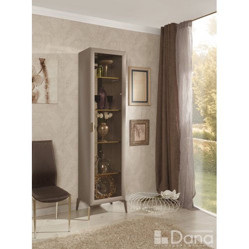 DIMARE (ДИМАРЕ) D5290=ВИТРИНА 1 ДВ. С ЗЕРКАЛОМ ПОЛКИ СТЕКЛО 4 ШТ