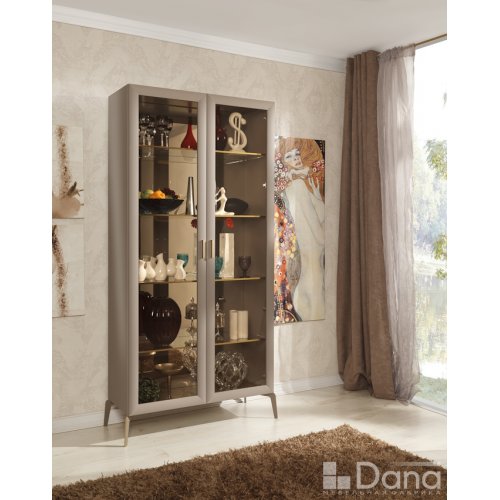 DIMARE (ДИМАРЕ) D5310=ВИТРИНА 2 ДВ. С ЗЕРКАЛОМ ПОЛКИ СТЕКЛО 4 ШТ