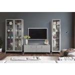 DIMARE (ДИМАРЕ) D2310=ВИТРИНА 2 ДВ. С ЗЕРКАЛОМ ПОЛКИ СТЕКЛО 4 ШТ