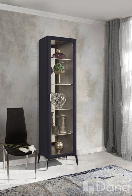 DIMARE (ДИМАРЕ) D3290=ВИТРИНА 1 ДВ. С ЗЕРКАЛОМ ПОЛКИ СТЕКЛО 4 ШТ