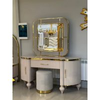 ВЕЛАРА Стол туалетный с зеркалом с пуфом