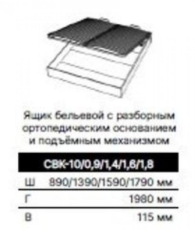 ВИКТОРИЯ Ящик бельевой для кровати 1,6 СВК-07