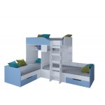 ТРИО Кровать детская 3-х местная, 2-х ярусная левая/правая