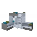 ТРИО Кровать детская 3-х местная, 2-х ярусная левая/правая