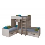 ТРИО Кровать детская 3-х местная, 2-х ярусная левая/правая