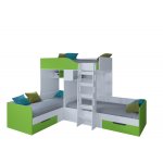 ТРИО Кровать детская 3-х местная, 2-х ярусная левая/правая