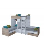 ТРИО Кровать детская 3-х местная, 2-х ярусная левая/правая