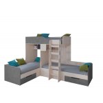 ТРИО Кровать детская 3-х местная, 2-х ярусная левая/правая