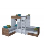 ТРИО Кровать детская 3-х местная, 2-х ярусная левая/правая