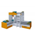 ТРИО Кровать детская 3-х местная, 2-х ярусная левая/правая