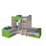 ТРИО Кровать детская 3-х местная, 2-х ярусная левая/правая