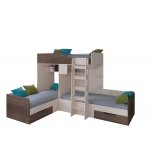 ТРИО Кровать детская 3-х местная, 2-х ярусная левая/правая