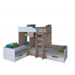 ТРИО Кровать детская 3-х местная, 2-х ярусная левая/правая