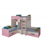 ТРИО Кровать детская 3-х местная, 2-х ярусная левая/правая