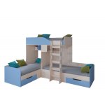 ТРИО Кровать детская 3-х местная, 2-х ярусная левая/правая