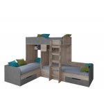 ТРИО Кровать детская 3-х местная, 2-х ярусная левая/правая