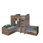 ТРИО Кровать детская 3-х местная, 2-х ярусная левая/правая