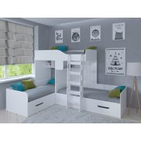 ТРИО Кровать детская 3-х местная, 2-х ярусная левая/правая