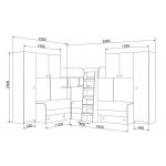 ТРИО/3 Кровать детская 3-х местная, 2-х ярусная 