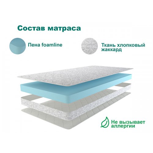 АСТРА ЭКО Матрац 80 см, жёсткость: ниже средней (высота 11 см)