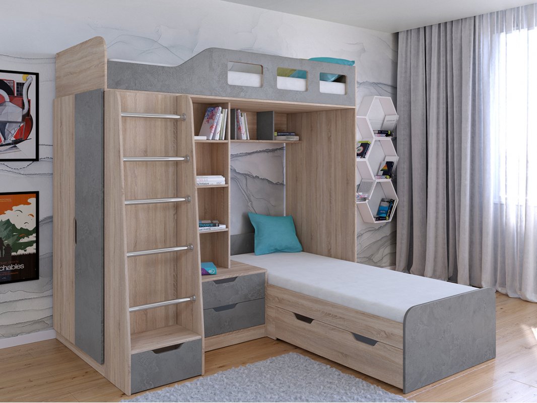 АСТРА-4 Кровать детская 2-х ярусная (левая/правая)