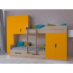 ЛЕО Кровать детская 2-х ярусная с диваном