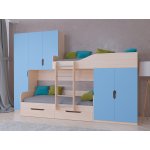 ЛЕО Кровать детская 2-х ярусная с диваном