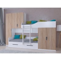 ЛЕО Кровать детская 2-х ярусная с диваном