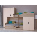 ЛЕО Кровать детская 2-х ярусная с диваном