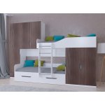 ЛЕО Кровать детская 2-х ярусная с диваном