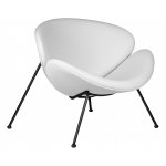 Кресло дизайнерское DOBRIN EMILY (белый винил YP17, черное основание)