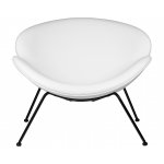 Кресло дизайнерское DOBRIN EMILY (белый винил YP17, черное основание)