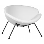 Кресло дизайнерское DOBRIN EMILY (белый винил YP17, черное основание)