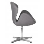 Кресло дизайнерское DOBRIN SWAN (серая ткань AF7, алюминиевое основание)
