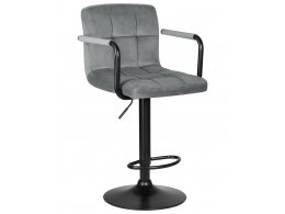 Стул барный DOBRIN KRUGER ARM BLACK (серый велюр (MJ9-75))
