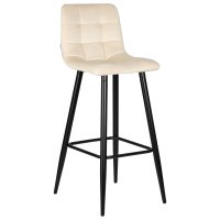 Стул барный DOBRIN NICOLE (черные матовые ножки, кремовый велюр (108-113))