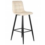 Стул барный DOBRIN NICOLE (черные матовые ножки, кремовый велюр (108-113))