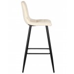 Стул барный DOBRIN NICOLE (черные матовые ножки, кремовый велюр (108-113))