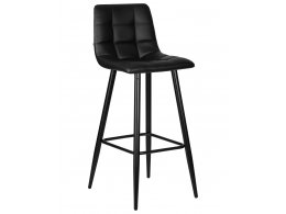 Стул барный DOBRIN NICOLE (черные матовые ножки, черная экокожа (P-01))