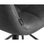 Стул полубарный DOBRIN OLIVIA (черные матовые ножки, серая антрацитовая винтажная экокожа (RU-08))