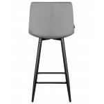 Стул полубарный DOBRIN OLIVIA (черные матовые ножки, темно-серый велюр (108-91))