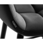 Стул полубарный DOBRIN OLIVIA (черные матовые ножки, темно-серый велюр (108-91))