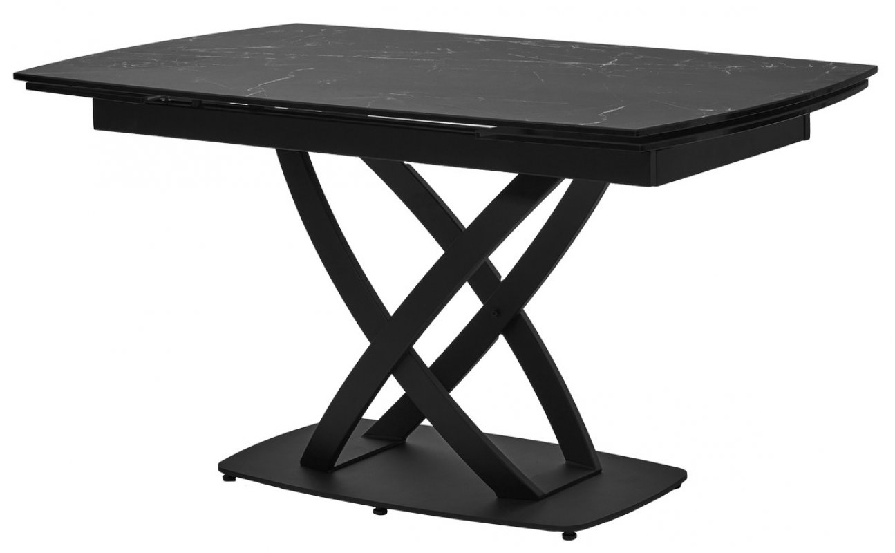 Стол FOGGIA 140 KL-116 Черный мрамор матовый, итальянская керамика/ черный каркас, ®DISAUR