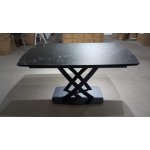 Стол FOGGIA 140 KL-116 Черный мрамор матовый, итальянская керамика/ черный каркас, ®DISAUR