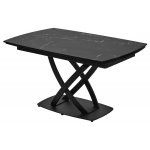 Стол FOGGIA 140 KL-116 Черный мрамор матовый, итальянская керамика/ черный каркас, ®DISAUR