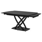 Стол FOGGIA 140 KL-116 Черный мрамор матовый, итальянская керамика/ черный каркас, ®DISAUR