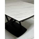 Стол FOGGIA 140 KL-99 Белый мрамор матовый, итальянская керамика/ черный каркас, ®DISAUR