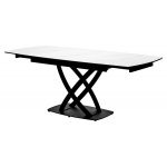 Стол FOGGIA 140 KL-99 Белый мрамор матовый, итальянская керамика/ черный каркас, ®DISAUR